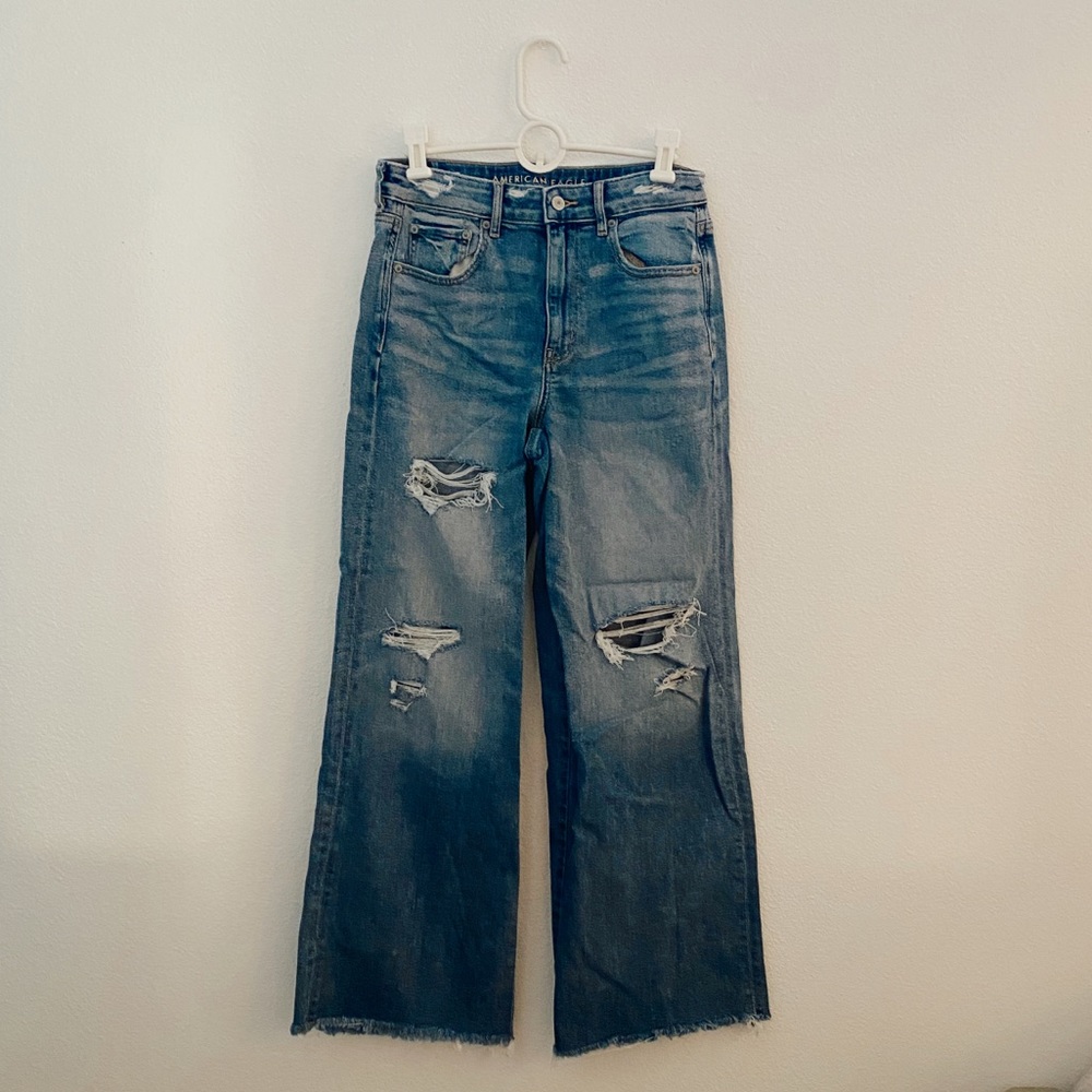 AE ripped wide leg jean